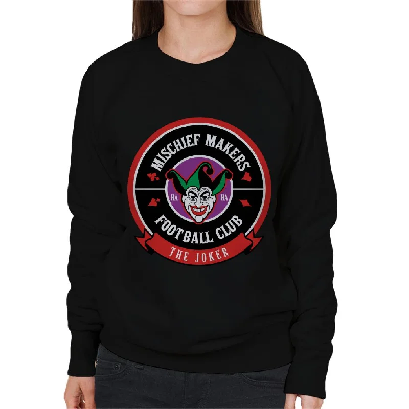 Batman Sports Mischief Makers FC The Joker Women's Sweatshirt Hoodie with Longline Fit Extended Stylish