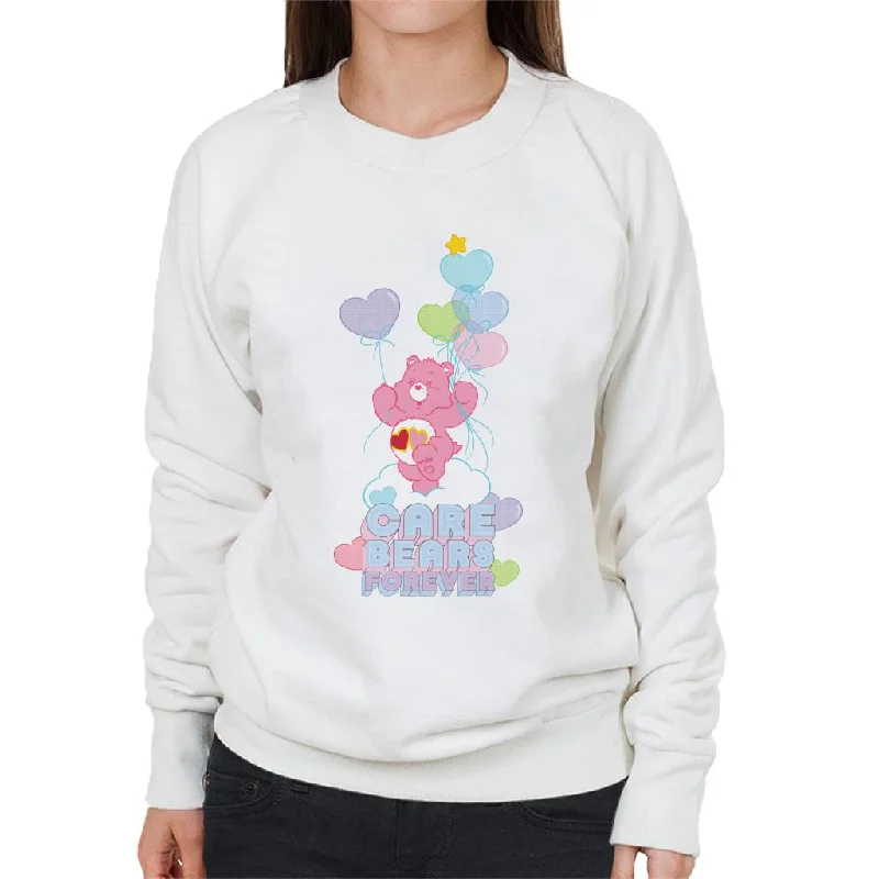 Care Bears Forever Love A Lot Bear Women's Sweatshirt Hoodie with Set-In Sleeves Structured Classic