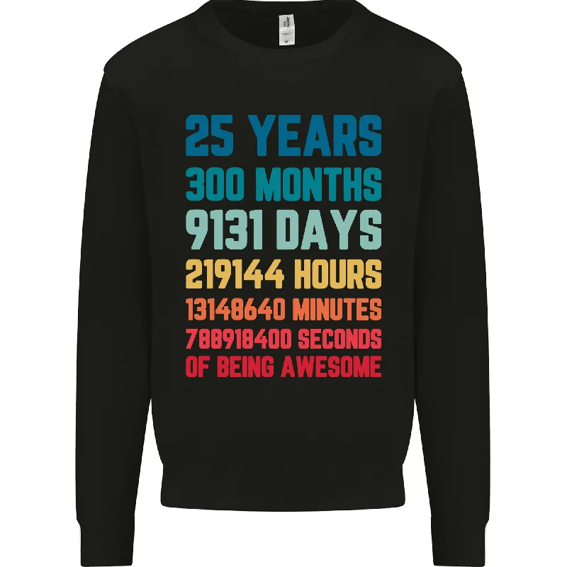 25th Birthday 25-Year-Old Men's Sweatshirt - Stylish Jumper Gift Hoodie with Drop Shoulder Relaxed Streetwear