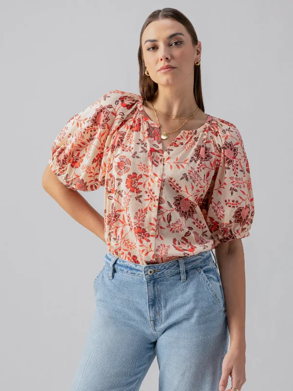 Boho Blouse Collared Satin Blouse