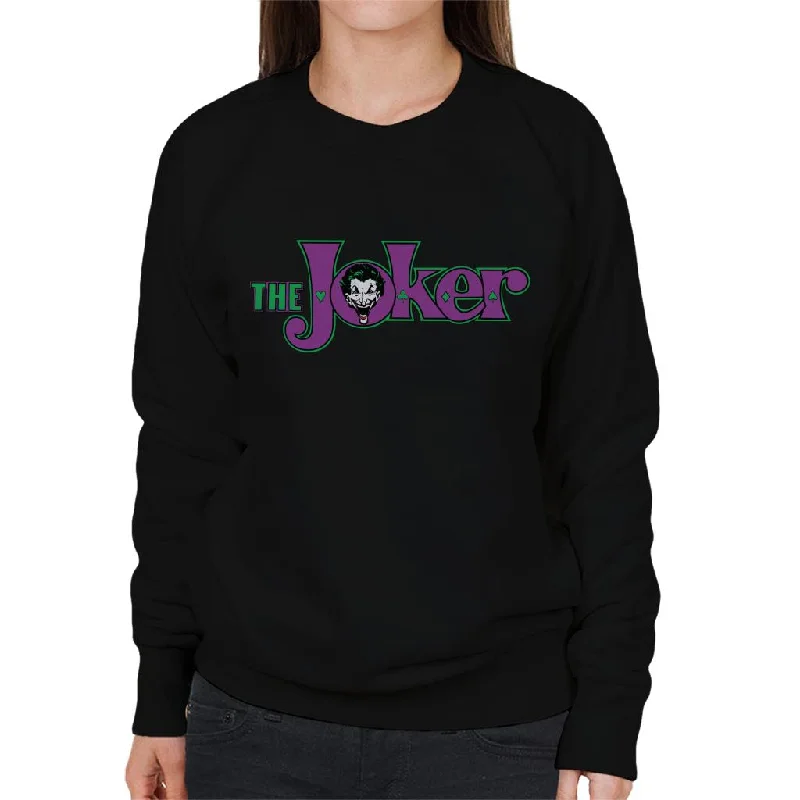 Batman The Joker Logo Women's Sweatshirt Hoodie with Hem Raw Edge Edgy Unfinished