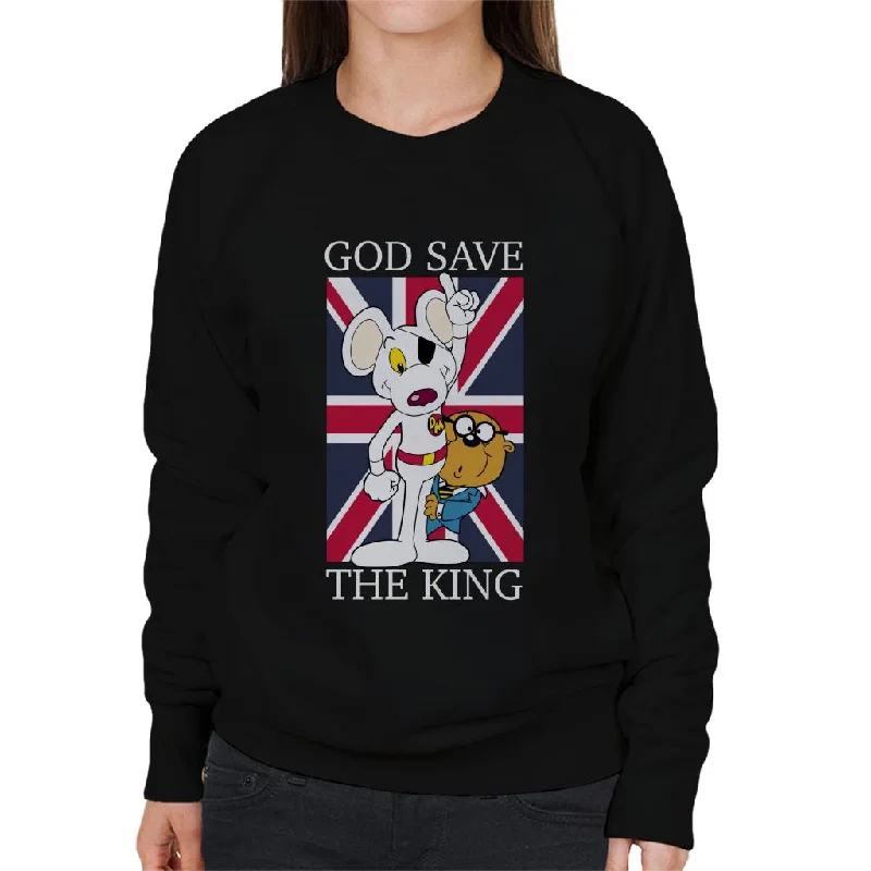 Danger Mouse God Save The King Women's Sweatshirt Hoodie with Drawstring Waist Adjustable Fitted