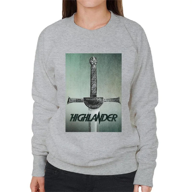 Highlander 1986 Macleod Broadsword Women's Sweatshirt Hoodie with Half-Zip Sporty Casual