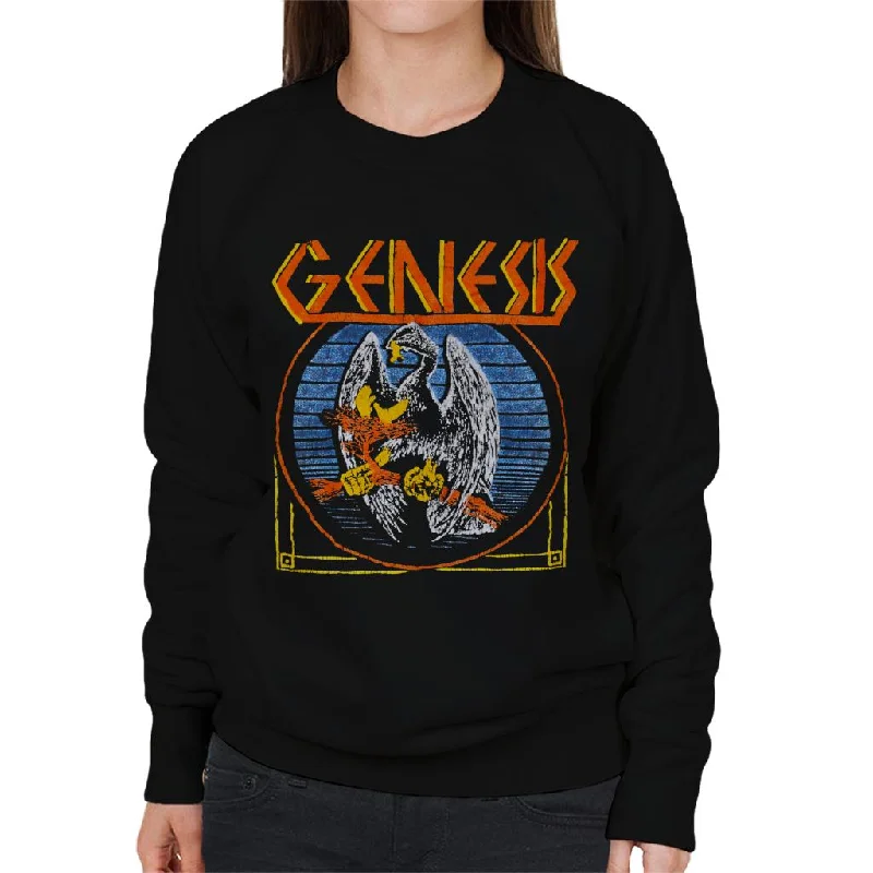 Genesis Vintage Bird Logo Women's Sweatshirt Hoodie with Batwing Sleeves Loose Dramatic