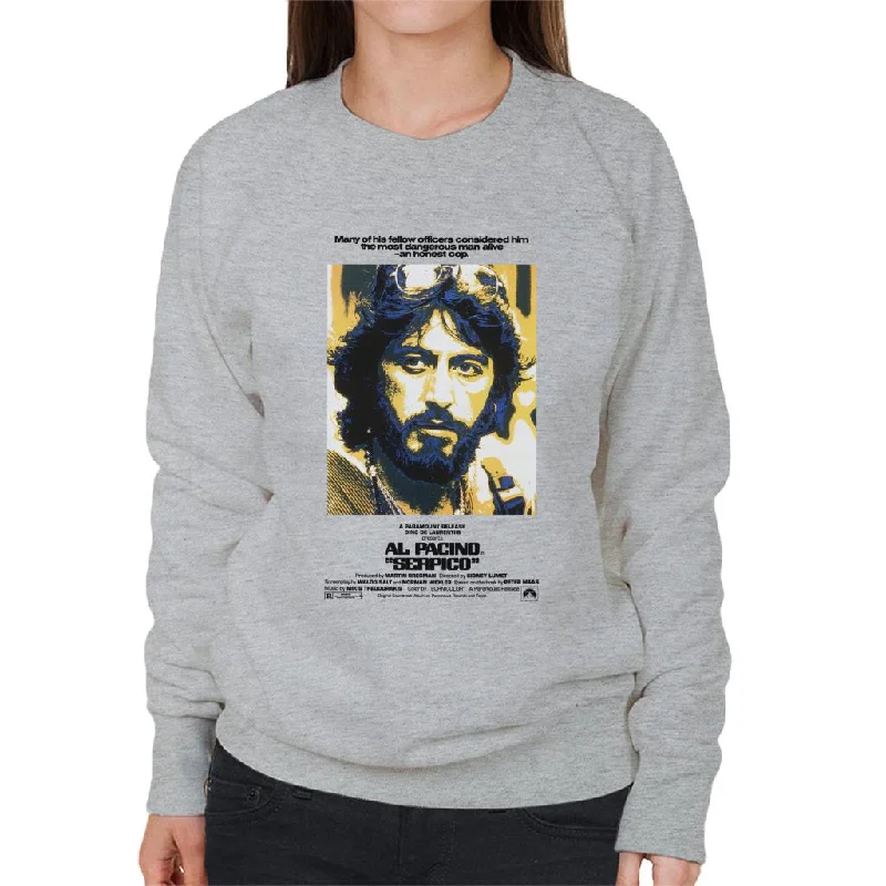 Serpico The Most Dangerous Man Alive An Honest Cop Women's Sweatshirt Hoodie with Drop Shoulder Relaxed Streetwear