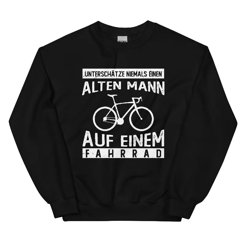 Alter Mann Auf Einem Fahrrad - Sweatshirt (Unisex) Hoodie with Toggle Buttons Decorative Unique