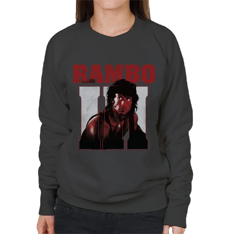 Rambo III John Rambo Women's Sweatshirt Hoodie with Elastic Waist Stretchable Comfortable