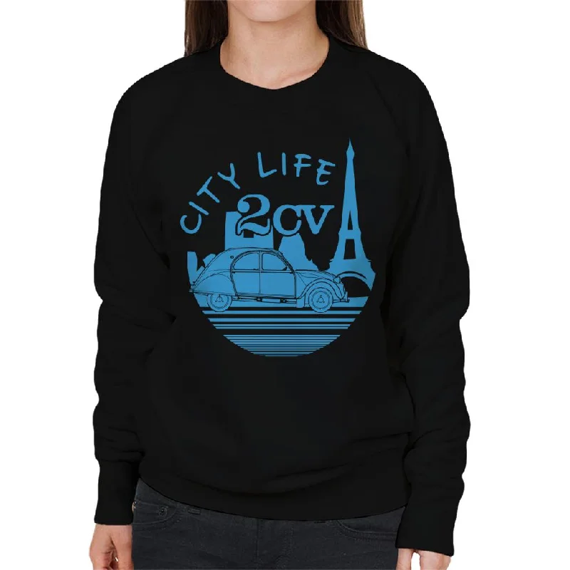 Citroen 2CV City Life Paris Women's Sweatshirt Hoodie with Drawcord Adjustable Secure