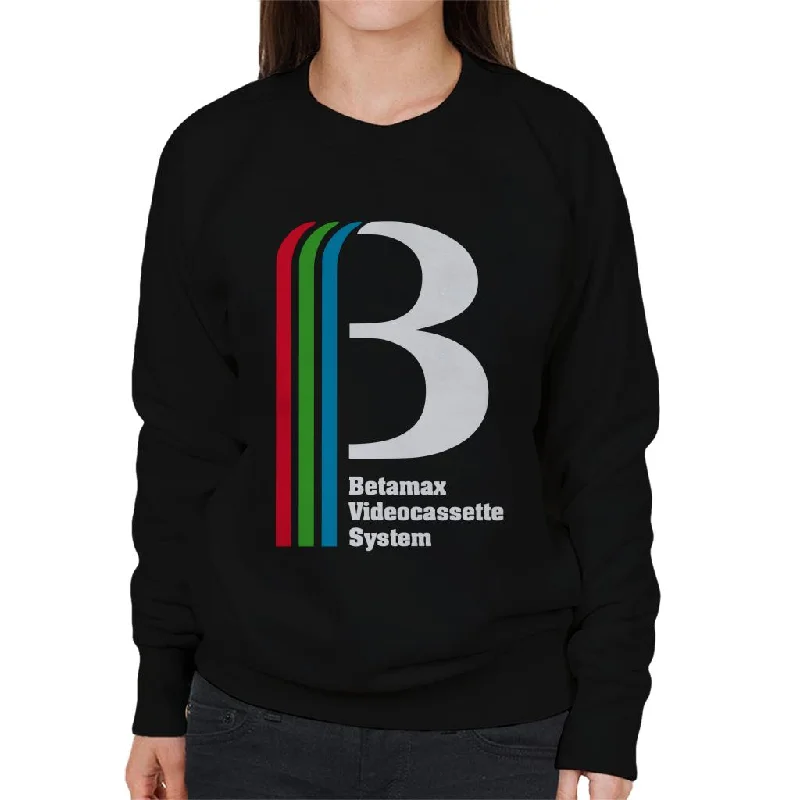 Betamax Videocassette System Logo Women's Sweatshirt Hoodie with High Neck Warm Protective