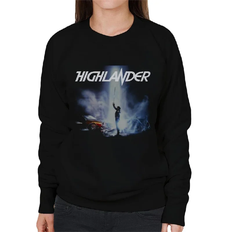 Highlander 1986 Duncan Macleod Lightning Women's Sweatshirt Hoodie with Hem Elastic Stretchable Comfortable