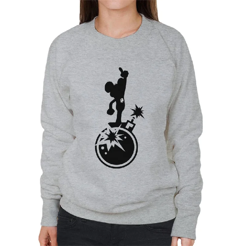 Danger Mouse Explosion Silhouette Women's Sweatshirt Hoodie with Hem Lace Feminine Delicate