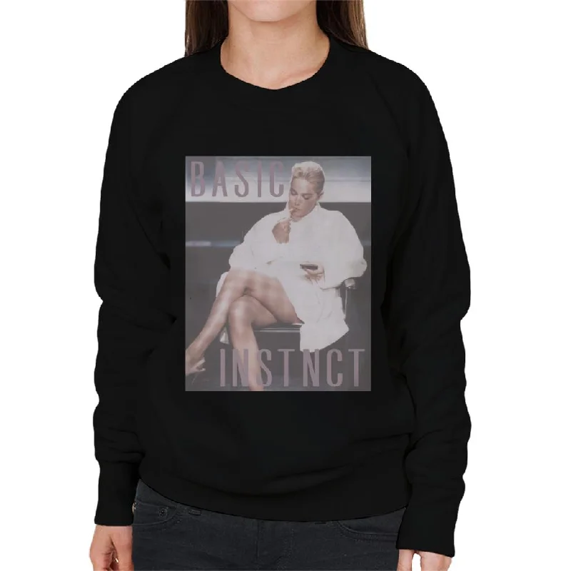 Basic Instinct Catherine Interrogation Scene Women's Sweatshirt Hoodie with Exposed Zipper Edgy Industrial