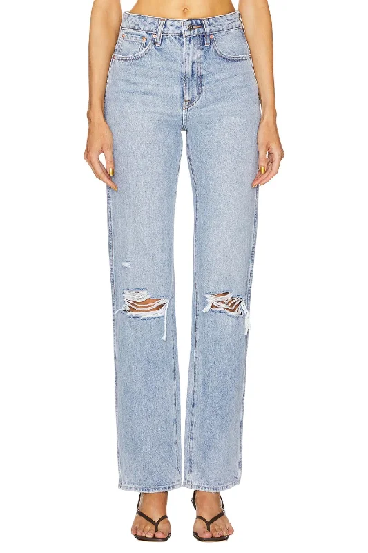Sara Super High Rise Slim Straight Jeans In Red Rock Chic Vintage-Inspired Denim Jeans