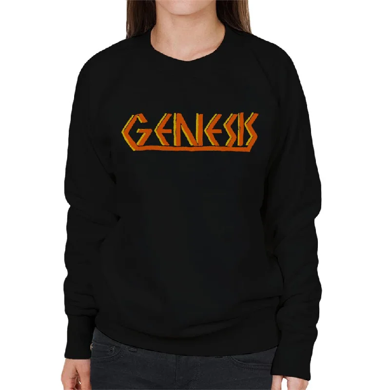 Genesis Band Vintage Orange Logo Women's Sweatshirt Hoodie with Gradient Ombre Colorful