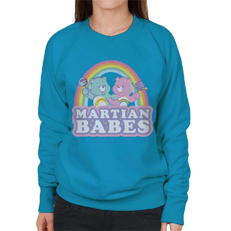 Care Bears Cheer Bear And Wish Bear Martian Babes Women's Sweatshirt Hoodie with Typography Text Message