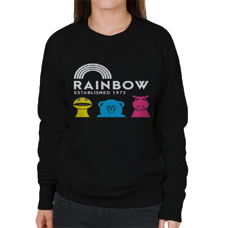 Rainbow Established 1972 Women's Sweatshirt Hoodie with Hidden Zipper Minimalist Clean