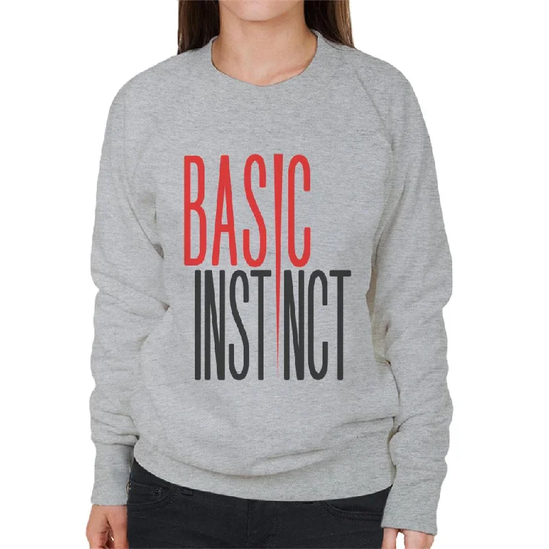 Basic Instinct Ice Pick Logo Women's Sweatshirt Hoodie with High-Low Hem Asymmetrical Trendy