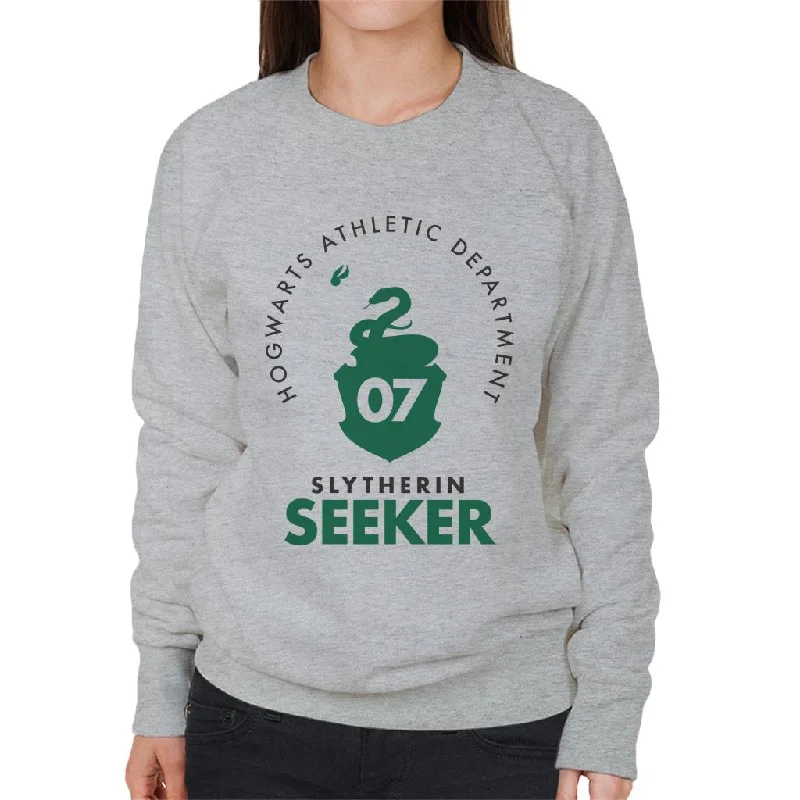 Harry Potter Slytherin Quidditch Seeker Women's Sweatshirt Hoodie with Contrast Stitching Detailed Premium