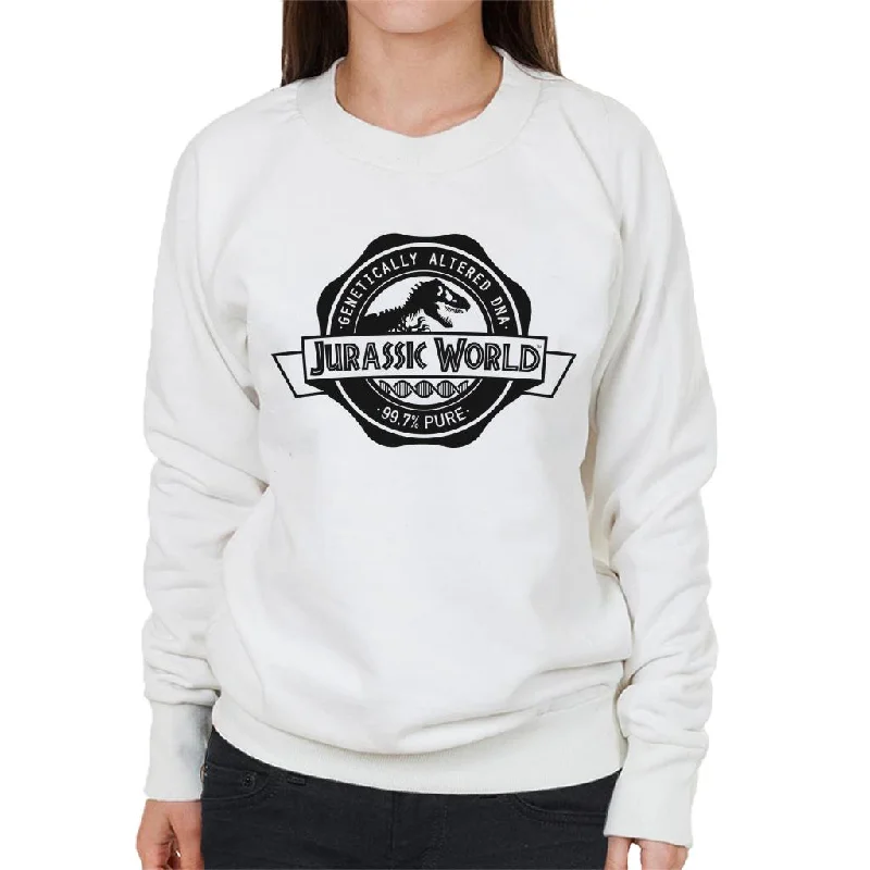 Jurassic Park Genetically Altered DNA Women's Sweatshirt Hoodie with Pastel Soft Subtle