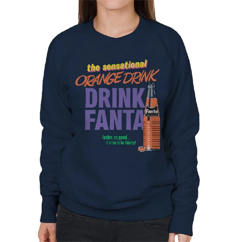 Fanta The Sensational Orange Drink Women's Sweatshirt Hoodie with Strings Custom Fit Adjustable