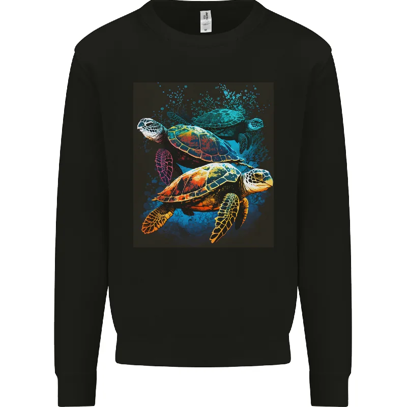 A Colourful Bale of Turtles Mens Sweatshirt Jumper Hoodie with Reflective Safety Nightwear A Colourful Bale of Turtles Mens Sweatshirt Jumper Hoodie with Reflective Safety Nightwear