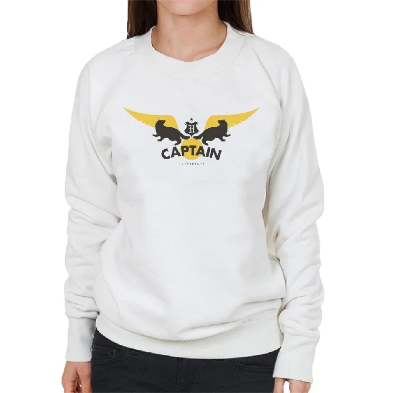 Harry Potter Golden Snitch Captain Hufflepuff Women's Sweatshirt Hoodie with Exposed Zipper Edgy Industrial