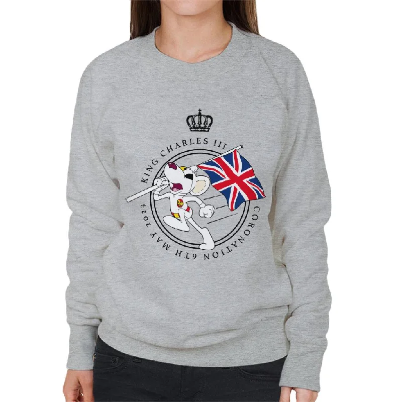 Danger Mouse King Charles III Coronation 2023 Women's Sweatshirt Hoodie with Neon Bright Vibrant