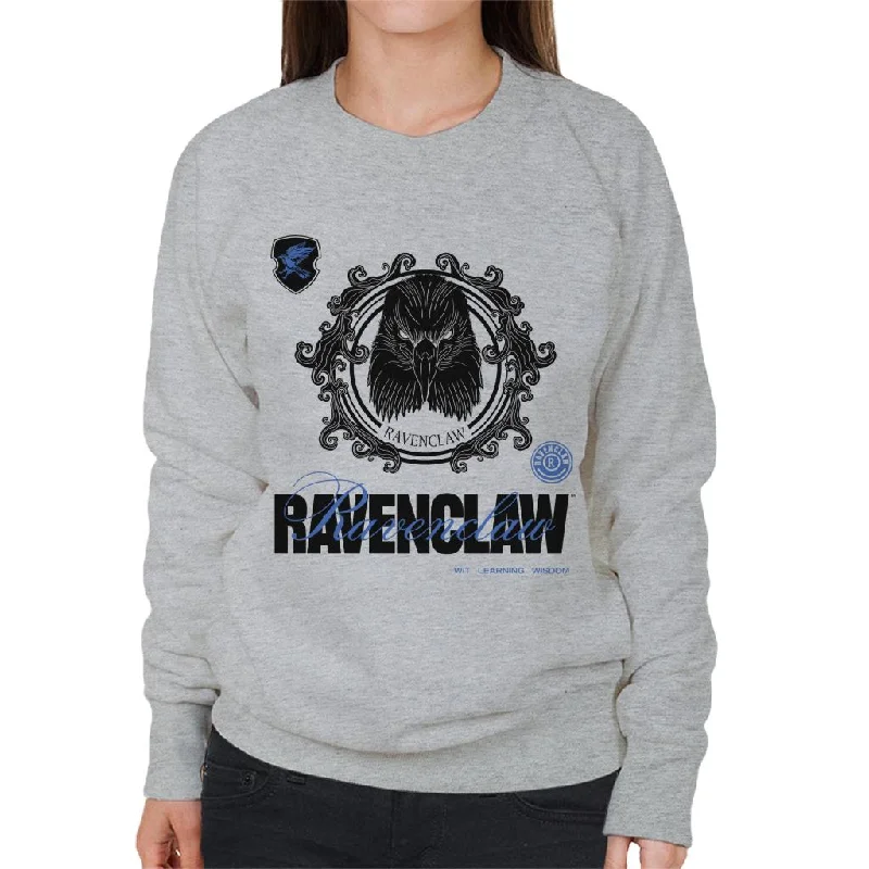 Harry Potter Ravenclaw Eagle Women's Sweatshirt Hoodie with Hem Embroidery Detailed Premium