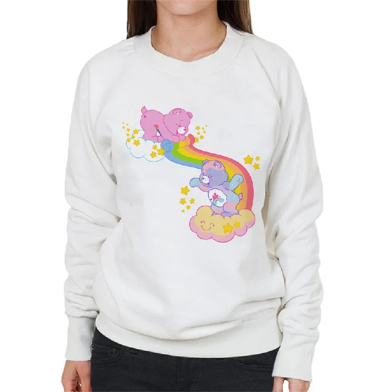 Care Bears Best Friend And Cheer Bear Women's Sweatshirt Hoodie with Puffed Sleeves Voluminous Trendy