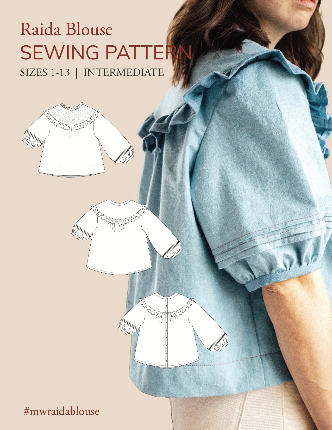 PDF Pattern - Raida Blouse | Madswick Delicate Bow Blouse