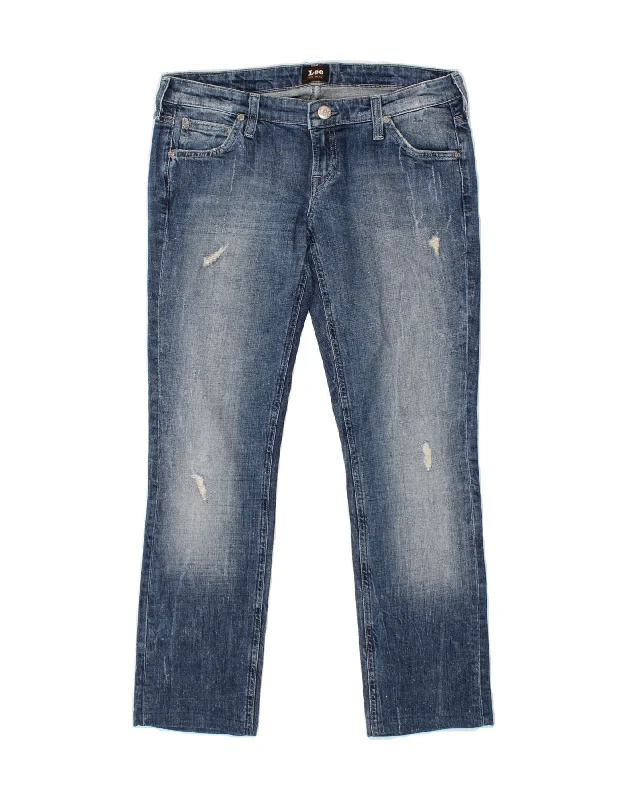LEE Womens Lynn Narrow Distressed Slim Jeans W28 L27 Blue Cotton Trendy Layered Pocket Jeans LEE Womens Lynn Narrow Distressed Slim Jeans W28 L27 Blue Cotton Trendy Layered Pocket Jeans