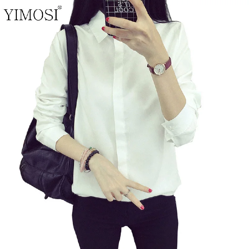 YIMOSI Women Autumn Blouses 2017 Korean Style Long Sleeve Shirts Preppy White Lady Tops Female Office Clothing Casual Blusas Vintage Polka Blouse