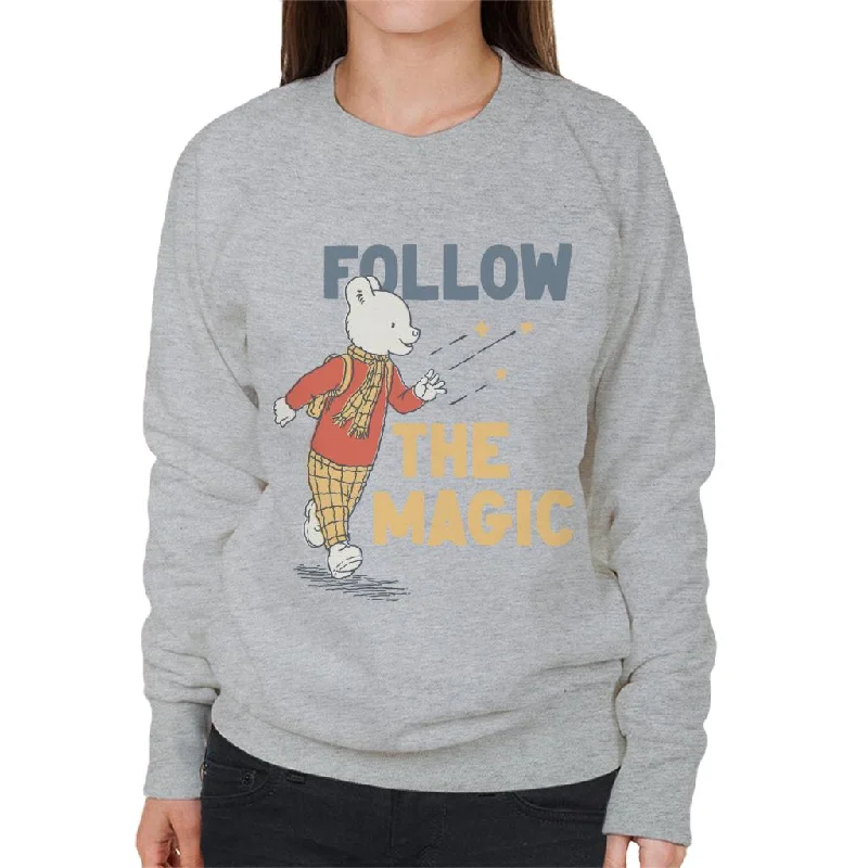 Rupert Follow The Magic Women's Sweatshirt Hoodie with Strings Custom Fit Adjustable