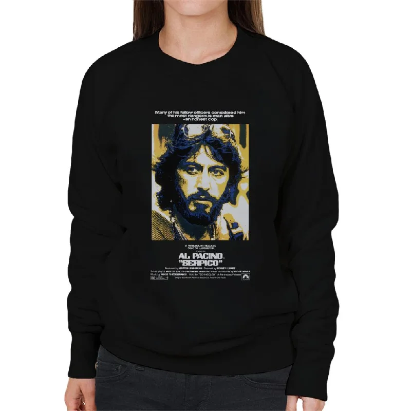 Serpico The Most Dangerous Man Alive Women's Sweatshirt Hoodie with Bell Sleeves Flared Feminine