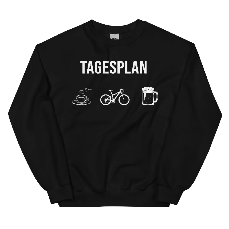 Tagesplan Kaffee, Fahrrad Und Bier - Sweatshirt (Unisex) Hoodie with Batwing Sleeves Loose Dramatic