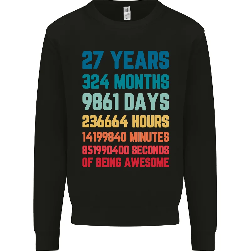 27th Birthday 27-Year-Old Men's Sweatshirt - Classic, Trendy, and Stylish Option Hoodie with Button Placket Classic Preppy