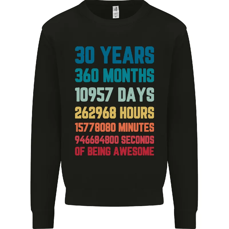 30th Birthday 30 Year Old Mens Sweatshirt Jumper Hoodie with Sequins Glamorous Eye-catching