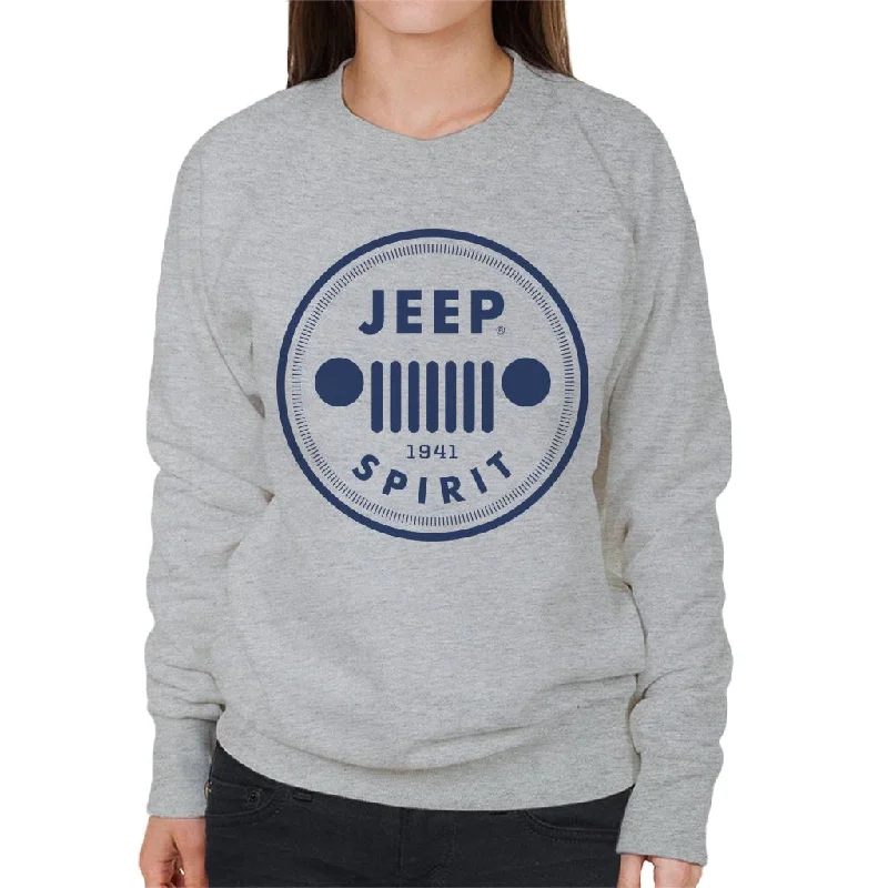 Jeep Spirit 1941 Blue Logo Women's Sweatshirt Hoodie with Hem Contrast Bold Stylish