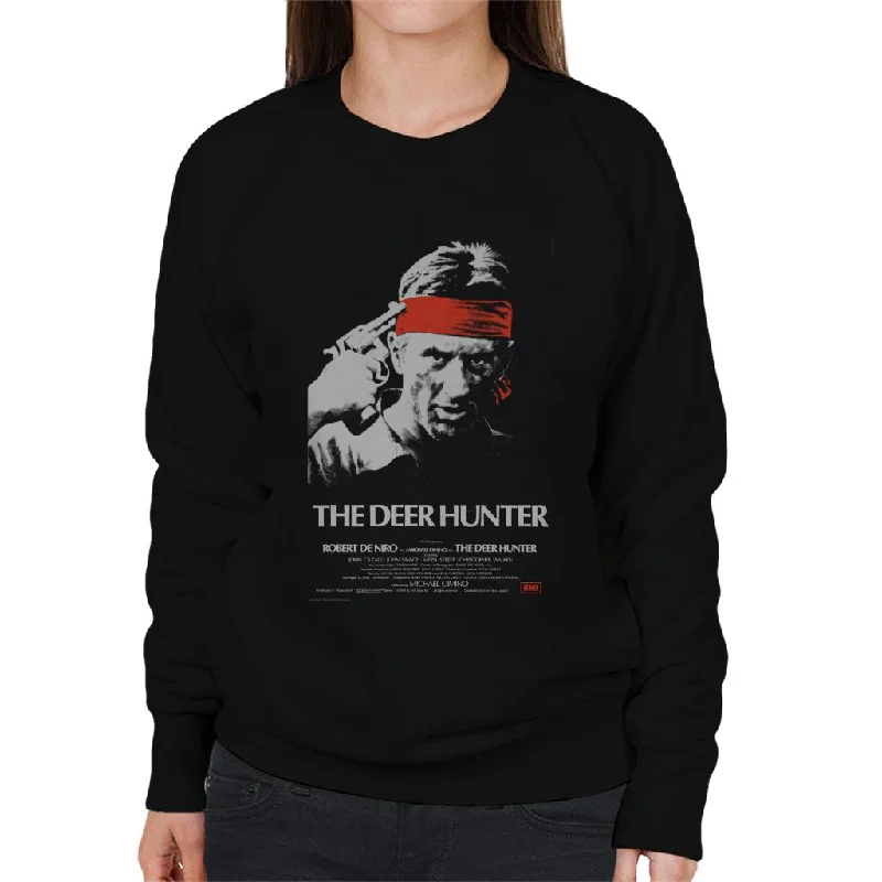 The Deer Hunter Russian Roulette Poster Women's Sweatshirt Hoodie with Metallic Shiny Futuristic