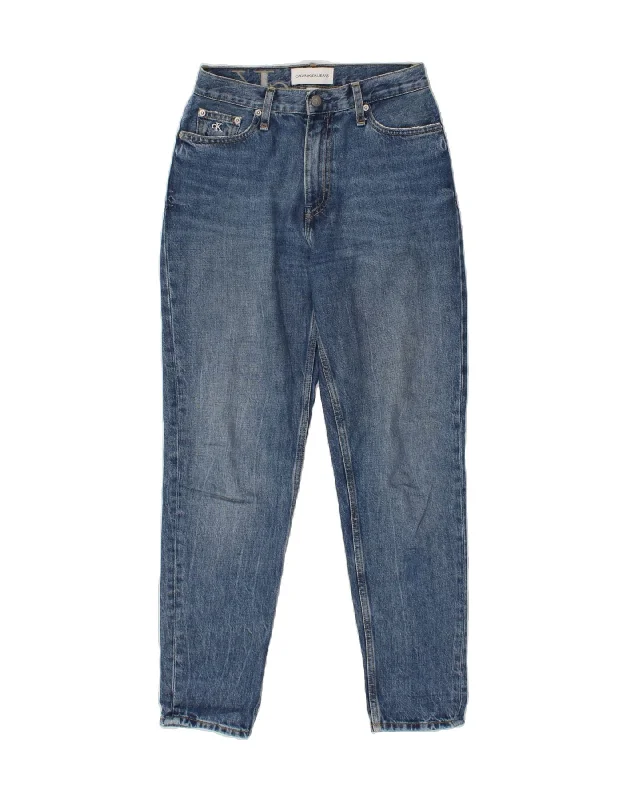 CALVIN KLEIN Womens Tapered Jeans W25 L28 Blue Comfortable Straight-Legged Denim