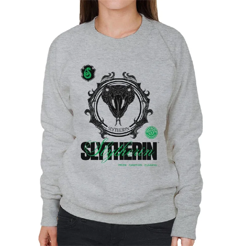 Harry Potter Slytherin Serpent Women's Sweatshirt Hoodie with Thumb Holes Functional Cozy