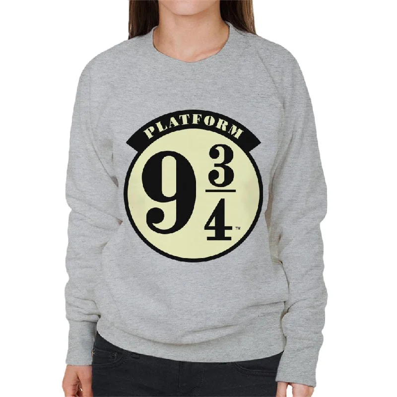 Harry Potter Platform Nine And Three Quarters Women's Sweatshirt Hoodie with Toggle Buttons Decorative Unique