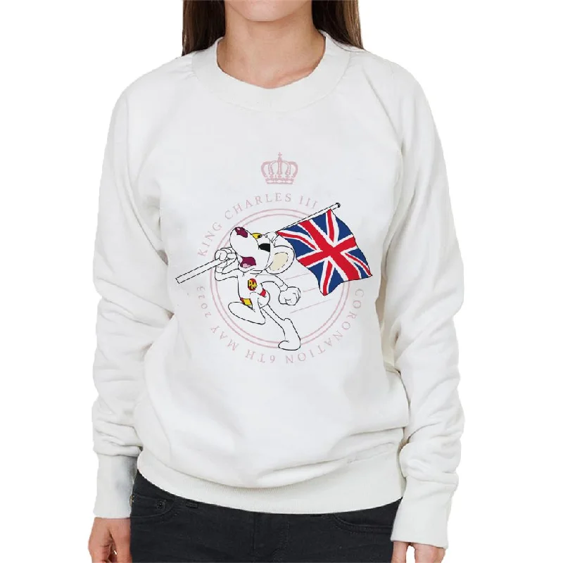 Danger Mouse King Charles III Coronation 2023 Union Jack Women's Sweatshirt Hoodie with Mesh Breathable Sporty