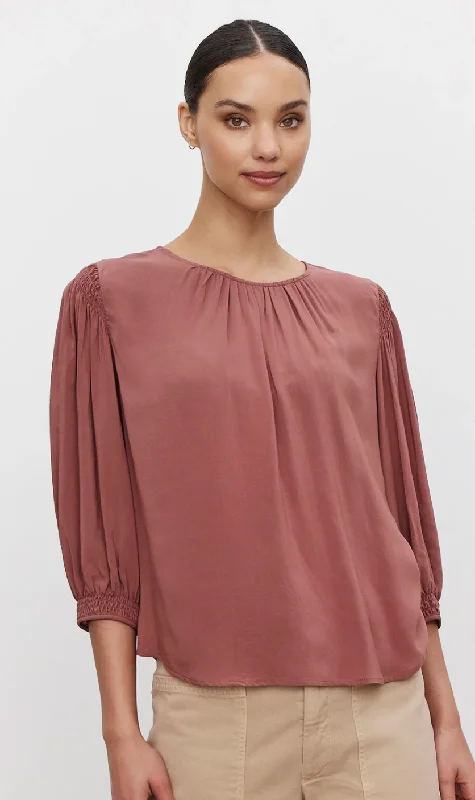 Laurann Blouse - Blush Elegant Embroidery Blouse