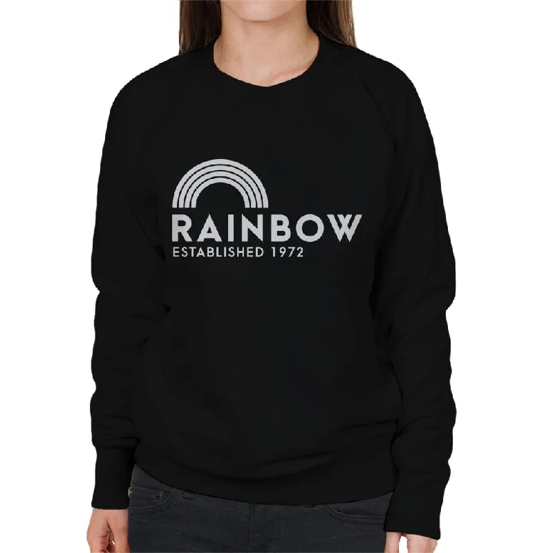 Rainbow Est 1972 Logo Women's Sweatshirt Hoodie with Applique Textured Unique