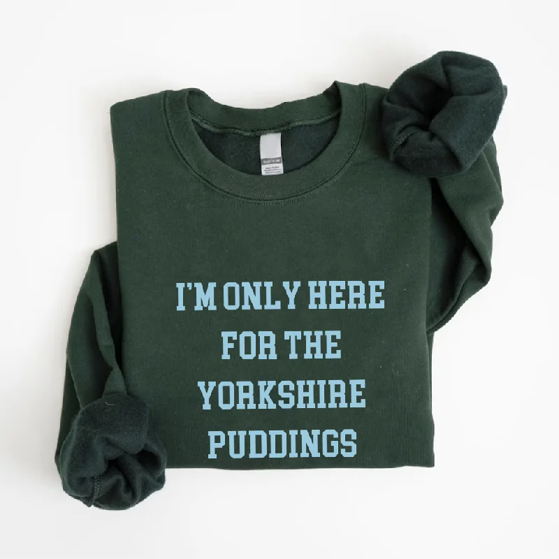 Here For The Yorkshire Puddings Christmas Sweatshirt Hoodie with Reflective Safety Nightwear