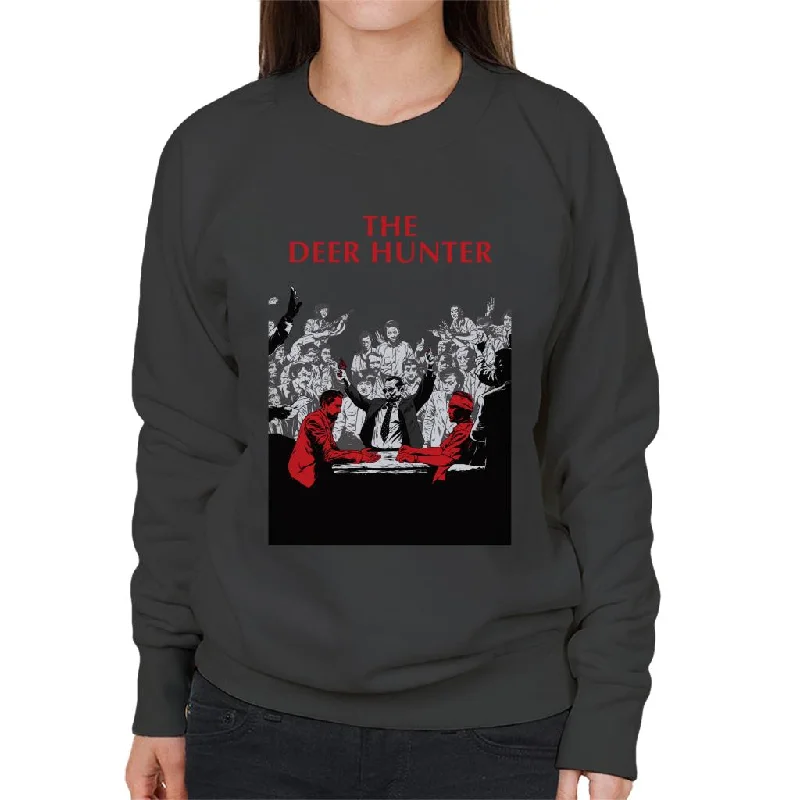 The Deer Hunter Russian Roulette Scene Poster Women's Sweatshirt Hoodie with Oversized Fit Loose Comfortable