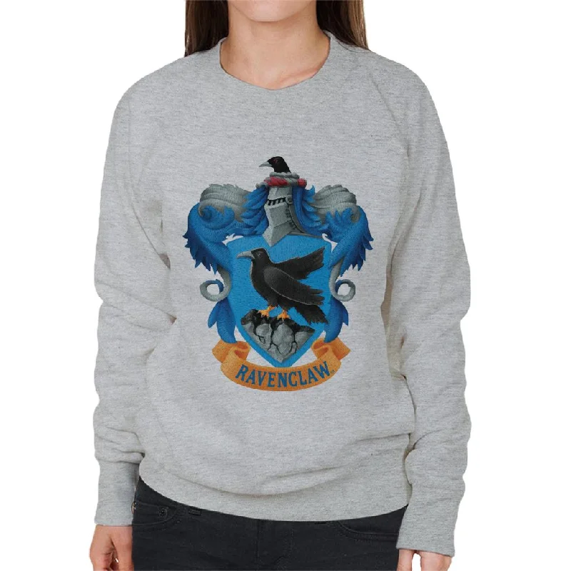 Harry Potter Ravenclaw Eagle Shield Women's Sweatshirt Hoodie with Ribbed Neckline Snug Warm