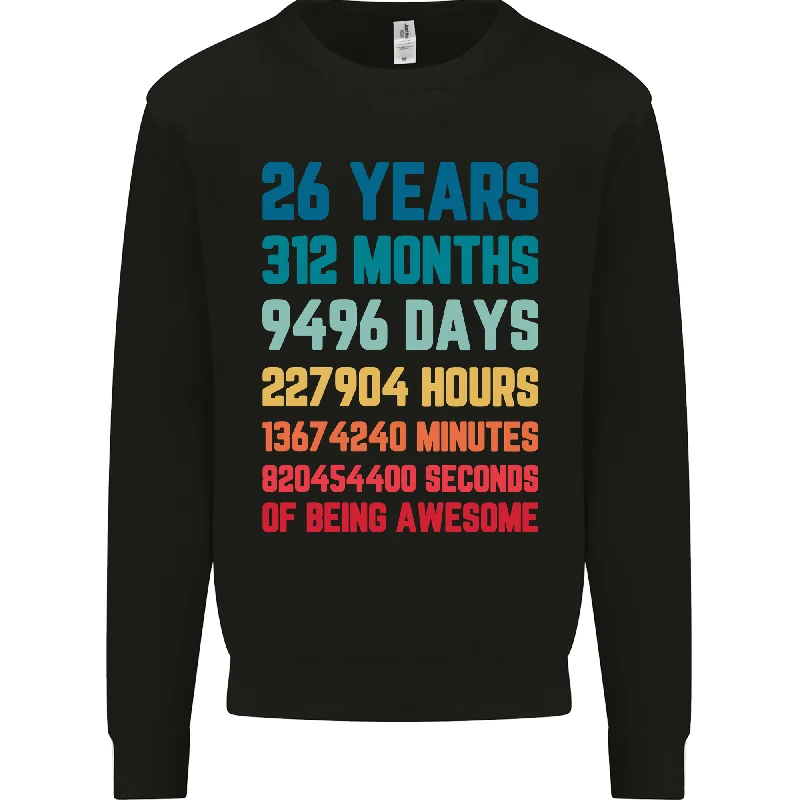 26th Birthday 26-Year-Old Men's Sweatshirt - Soft, Warm, Stylish Gift for Him Hoodie with Snap Buttons Easy Quick