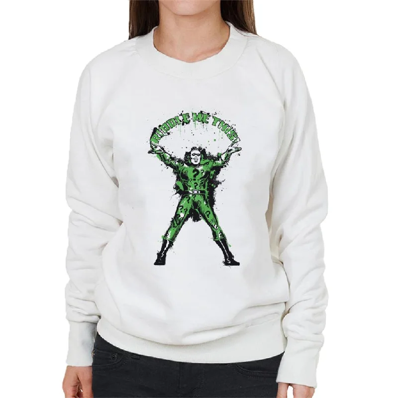 Batman The Riddler Riddle Me This Women's Sweatshirt Cotton Hoodie Fleece Lining Warmth